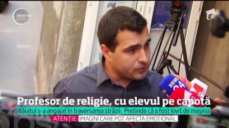 Scene șocante in traficul din Capitală! Un profesor de religie a dat cu mașina peste un elev, după un schimb de replici cu acesta