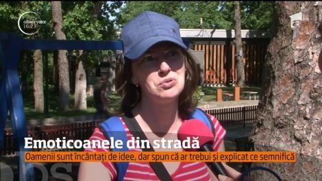 Emoticoanele din stradă, în Tîrgu-Mureş. „Fețele” zâmbesc pe drumul spre relaxare și sunt triste la întoarcere