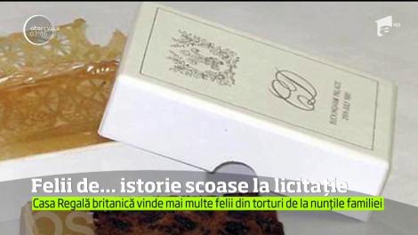 Felii din torturile pregătite pentru nunţile din familia regală britanică vor fi scoase la licitaţie