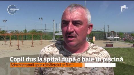 Un băiat de nouă ani din Dej a ajuns la spital după ce a călcat pe o bucată de gresie spartă de pe marginea piscinei