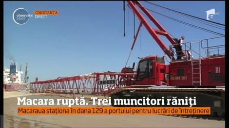 O macara s-a frânt în Portul Constanţa, iar trei oameni care erau în apropiere au fost răniţi de braţul ei desprins