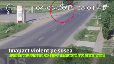 Accident spectaculos surprins de camerele de supraveghere, în judeţul Mureş
