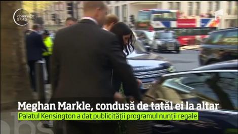 Meghan Markle, condusă la altar de tatăl său