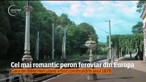 Gara din Băile Herculane are cel mai romantic peron din Europa