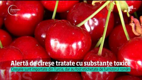 Alertă de cireșe tratate cu substanțe toxice, controale în două lanţuri de hipermarketuri din România