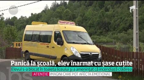 Panică la școală, un elev înarmat cu șase cuțite a ameninţat că dă foc clădirii