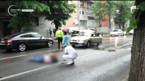 Scene de groază pe o stradă din Constanţa. O femeie a fost accidentată în timp ce traversa pe zebră