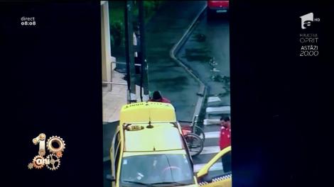 Un cerșetor în scaun cu rotile a făcut show într-o intersecție din Hunedoara!