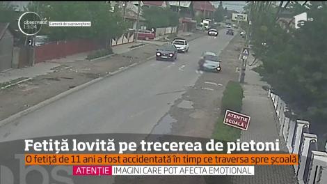O fetiţă de clasa a 4-a a fost lovită de o maşină pe trecerea de pietoni din comuna buzoiană Mărăcineni!