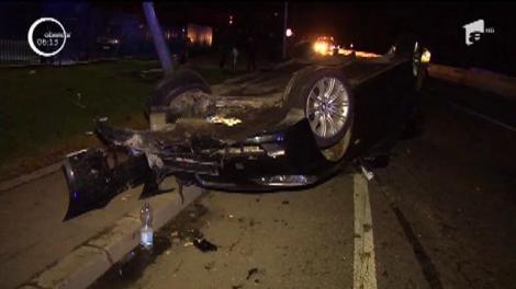 O maşină s-a răsturnat pe şoseaua de Centură a Capitalei, iar şoferul şi soţia sa au ajuns, de urgenţă, la Spitalul Elias