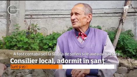 Consilier local, adormit în șant