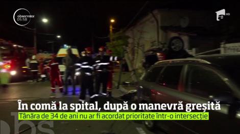 Accident rutier grav în Drobeta-Turnu Severin! O tânără de 34 de ani a ajuns în stare critică la spital