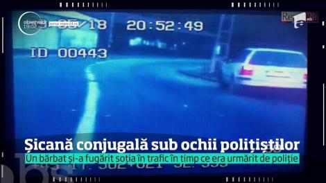 Imagini ca în filmele de acţiune. Un şofer a lovit maşina soţiei lui, intenţionat, în faţa poliţiştilor