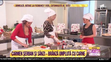 Crize în bucătărie! Carmen Șerban și Sânziana Buruiană au gătit brânză umplută cu carne
