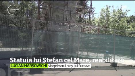 Cea mai mare statuie a lui Ştefan cel Mare din România a intrat în reparaţii capitale