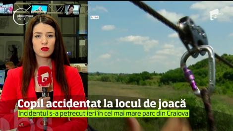 Caz grav în cel mai mare parc din Craiova! Un copil în vârstă de 10 ani a căzut dintr-o tiroliană