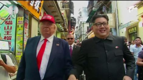 Donald Trump şi Kim Jong-Un s-au plimbat de mână prin centrul oraşului Macao! Explicaţia