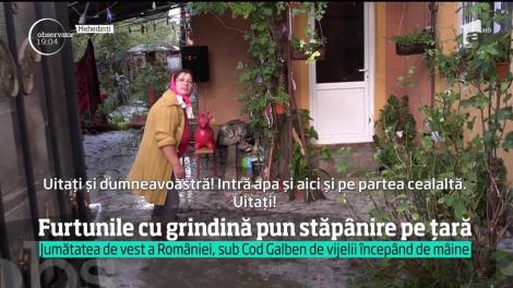 Jumătate de ţară e sub cod galben de vijelii. Iar grindina face pagube însemnate!