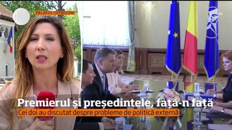 Premierul și președintele, față-n față. Cei doi au discutat probleme de politică externă