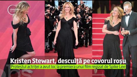 Fanii au crezut că nu văd bine! Kristen Stewart s-a descălţat pe covorul roşu de la Cannes. Motivul?