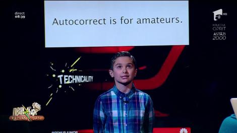 Geniu absolut! Copilul ăsta rostește invers, pe litere, orice cuvânt. Prezentatorul este șocat de rapiditatea copilului