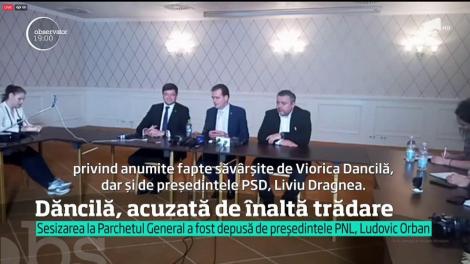 Înaltă tradare! Este una dintre acuzaţiile pe care liderul PNL i le aduce premierului Românei, într-o sesizare depusă la Parchetul General