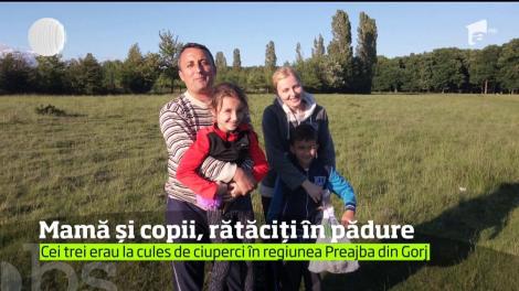 Culesul de ciuperci s-a transformat într-o aventură riscantă pentru o mamă şi copiii ei, un băiat de 8 ani şi o fată de 7