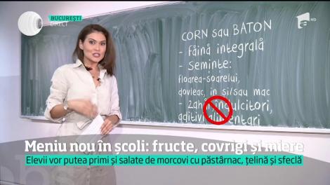 Meniu nou în școli: fructe, covrigi și miere