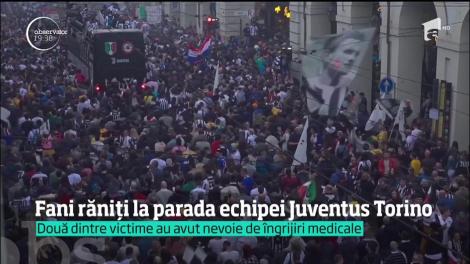 A fost haos la parada organizată de fanii echipei de fotbal Juventus Torino, după câştigarea campionatului Italiei