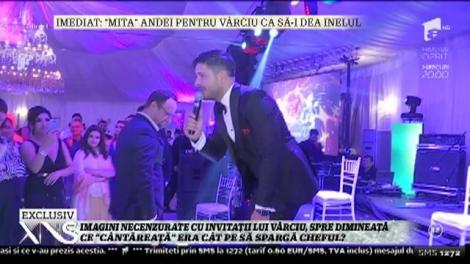 Imagini necenzurate cu invitații lui Vârciu. Ce ”cântăreață” era cât pe ce să spargă cheful