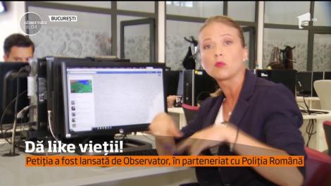Stop live pe Facebook la volan! Dă like vieții!