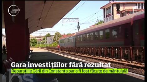 Gara investițiilor fără rezultat. Reparațiile Gării din Constanța par a fi fost făcute de mântuială