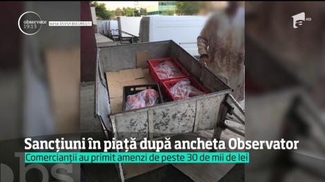 Sancțiuni în hala veche a pieţei Obor, după ancheta Observator. Aproape o tonă de carne a fost confiscată