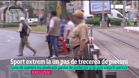 Sport extrem la un pas de trecerea de pietoni