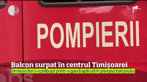 Un bărbat s-a prăbuşit de la etajul unu al unei clădiri istorice din Timişoara