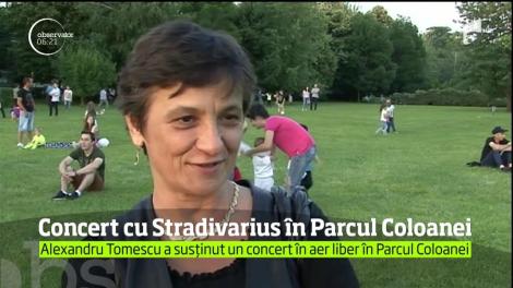 Cunoscutul violonist Alexandru Tomescu a adus vioara Stradivarius lângă monumentul lui Constantin Brâncuşi, pentru un concert în aer liber.