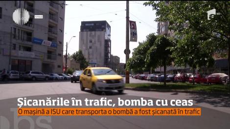 O maşină ISU care transporta o bombă, şicanată în trafic de un şofer din Iaşi