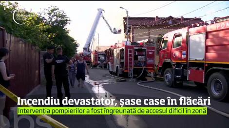 Un incendiu puternic a cuprins şase imobile din Sectorul 2 al Capitalei
