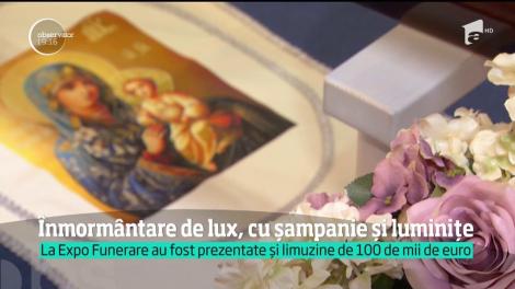 Să trăiești, dar și să mori ca un boss! Înmormântare de lux, cu șampanie și luminițe. La Expo Funerare au fost prezentate și limuzine de 100 de mii de euro