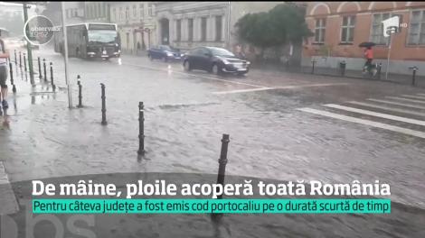 Loviți din senin de vijelii și grindină. 26 de județe sunt până mâine seară sub cod galben de furtuni, ploi și vijelii