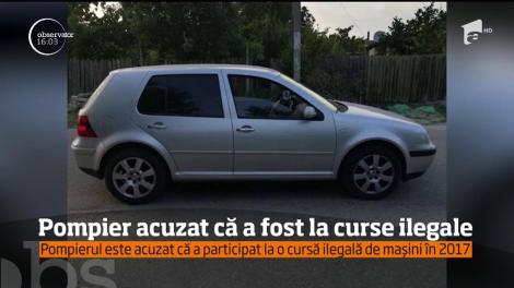 Pompier acuzat că a participat la curse ilegale cu mașini