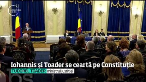 Schimb dur de replici. Klaus Iohannis și Tudorel Toader se ceartă pe Constituție