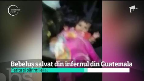 Dovada de necontestat că minunile există! Momentul în care un polițist salvează un bebeluș dintre care a stat mai bine de două zile în casa afectată de erupția vulcanului din Guatemala! 