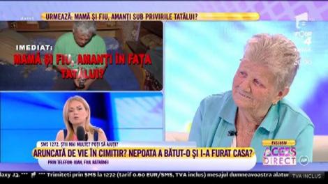 Fiul bătrânei aruncate de vie în cimitir: ”Poate să revină la mine”
