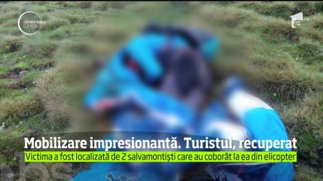 Două elicoptere şi 125 de salvatori s-au mobilizat în cea mai amplă misiune a anului, după ce un turist american a fost dat dispărut în Munţii Bucegi