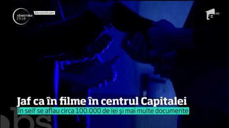 Jaf ca-n filme, în centrul Capitalei! Trei bărbați au furat un seif plin cu bani, de la etajul cinci al unei clădiri! Totul s-a petrecut în doar câteva minute