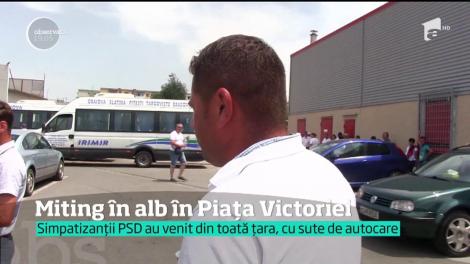 Miting PSD în alb în Piaţa Victoriei