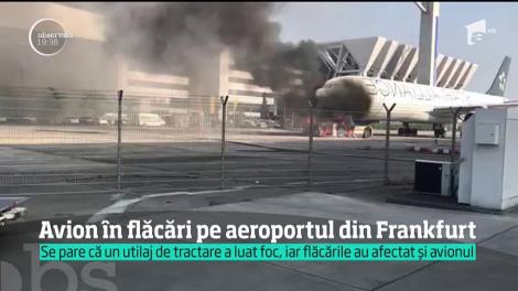 Momente de panică pe aeroportul din Frankfurt. Un avion de pasageri operat de compania Lufthansa a luat foc