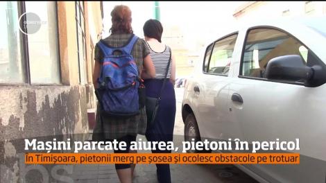 Mersul pe trotuar, &icirc;n Timişoara, a devenit sport extrem pentru pietoni!