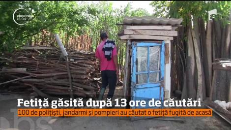 Fetiță găsită după 13 ore de căutari. 100 de polițiști, jandarmi și pompieri au cautat copilul